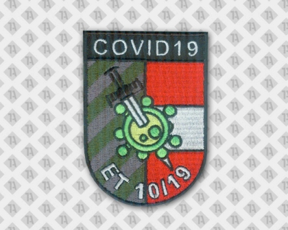 Gestickter Aufnäher Patch in Wappenform Covid 19 Bundeswehr