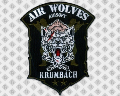 Gestickter Patch Aufnäher Konturschnitt gestickter Rand Wolves Paintball Airsoft