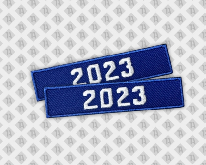 Patch gestickt mit gesticktem Rand Jahreszahl Jahrgang Schule Uni