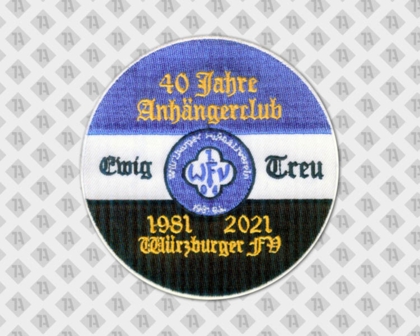 Aufnäher Patch Abzeichen badge rund gestickt mit gesticktem Rand Anhängerclub Vereine
