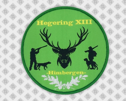 Patch Aufnäher gestickt mit Kettelrand grün Hegering Schützenverein