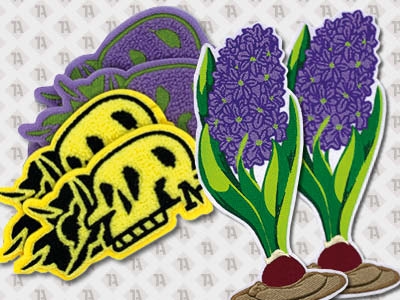 Patch Chenille mit Wunschmotiv und Freiform Bügelfläche Aufnäher von 1A Patch
