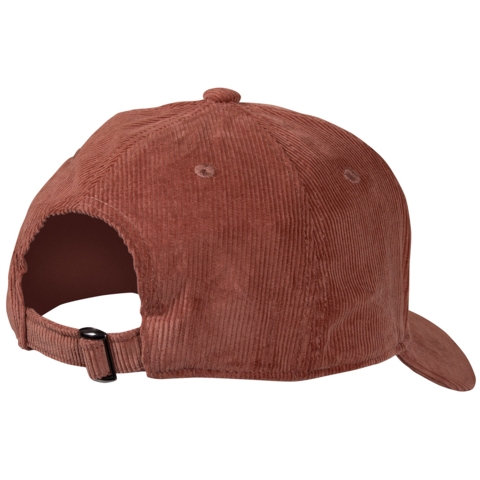 Beechfield EarthAware Organic Cord Baseball Cap, Rot / Redwood, mit gesticktem Aufnäher Brezel - Bild 2