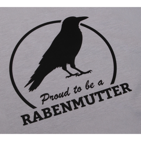 DTF / Textildruck / Bügelbild, Proud to be a Rabenmutter, 120x111 mm, Schwarz, für Baumwolle - Bild 2