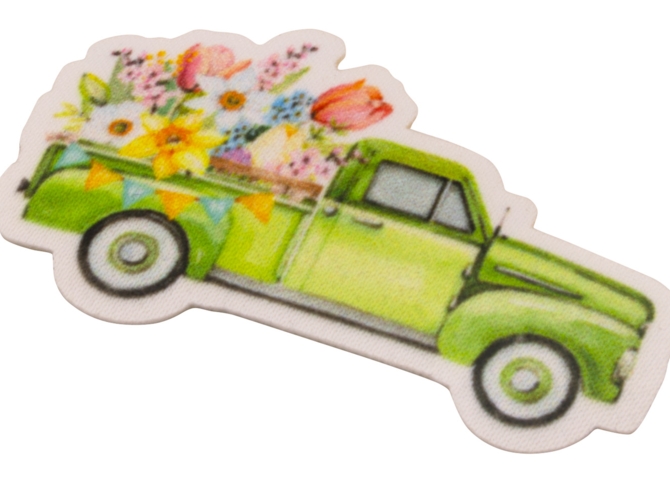 Aufnäher / Patch, gedruckt, Auto mit Blumen - Bild 3