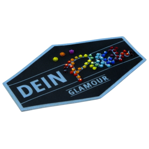 Beispielaufnäher/Veredelung, gedruckt mit Strasssteinen, DEIN PATCH, 70x50 mm - Bild 2