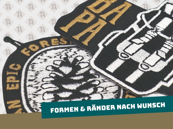 Backpacker Patches nach Wunschform und Ränder