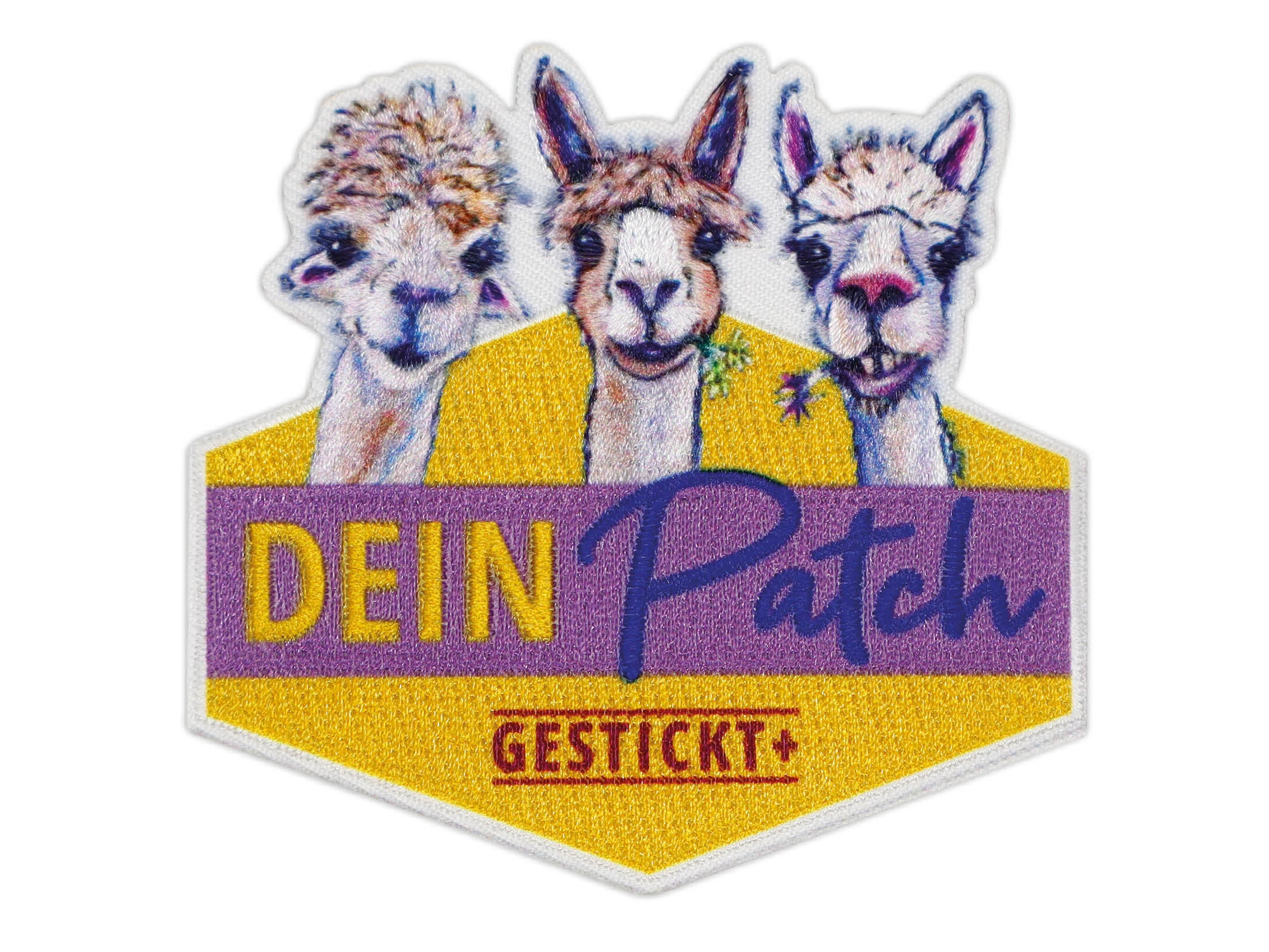 Patch gestickt+ Kombination aus vollflächigem Stick und Sublimationsdruck Haptik