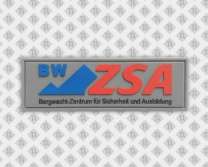 Rechteckiger Patch Aufnäher Rubber PVC grau Rettungsdienst Bergwacht