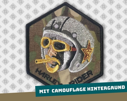 Gestickter Patch Aufnäher mit Kettelrand Harley Rider Biker Camouflage