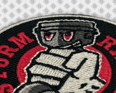 Runder Patch gestickt mit gesticktem Rand Storm Rider Ammerland Biker