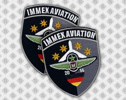 Patch Aufnäher gestickt mit gesticktem Rand bunt Flugzeug Bundeswehr