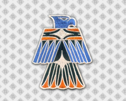 Konturgeschnittener Aufnäher Patch gestickt Adler bunt Firma