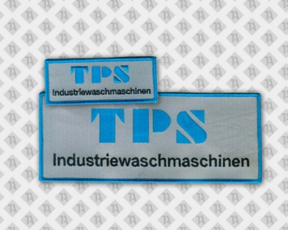 Rechteckiger gestickter Patch Aufnäher mit Kettelrand Industriewaschmaschinen Firma