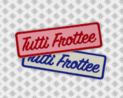 Eckiger gestickter Aufnäher Patch mit gesticktem Rand Tutti Frottee Firmen