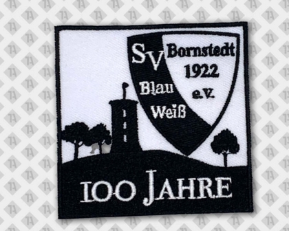 Eckiger Patch Aufnäher Abzeichen Badge gestickt mit gesticktem Rand Vereine