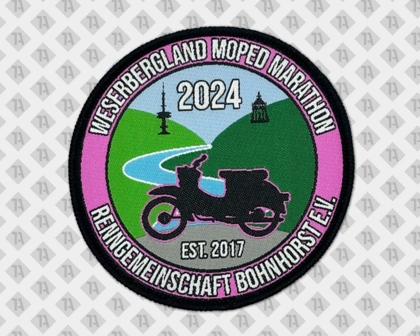 Gewebter Patch mit kettelrand Moped Biker