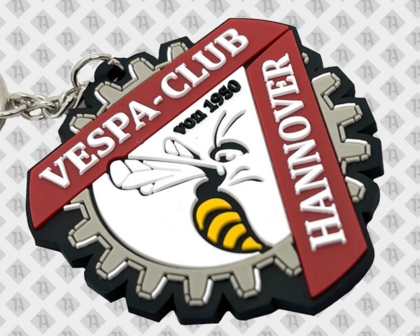 Rubber PVC Schlüsselanhänger Konturschnitt Vespa Wespe Club Vereine