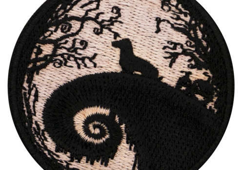 Aufnäher / Patch, gestickt, Hund im Wald. Glow in the dark - Bild 1