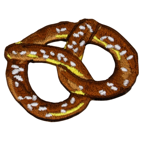 Aufnäher / Patch, gestickt, Brezel, Bügelfläche, 50x40 mm - Bild 2