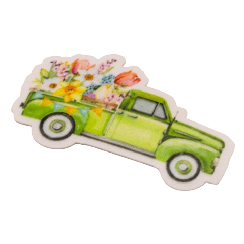 Aufnäher / Patch, gedruckt, Auto mit Blumen, zum aufkleben - Bild 3