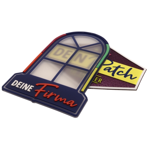 Beispielaufnäher/Veredelung, Rubbe/PVC/Gummi, semitransparentes Fenster, DEINE FIRMA - Bild 4