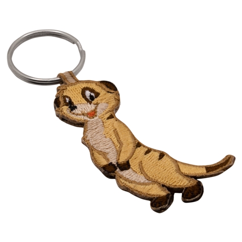 Schlüsselanhänger, gestickt, Erdmännchen - Bild 2