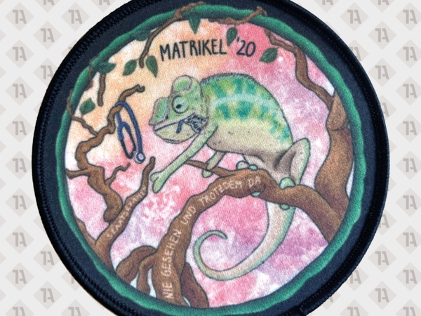Gedruckter Patch. Beispiel mit extrem detaillierten Motiv