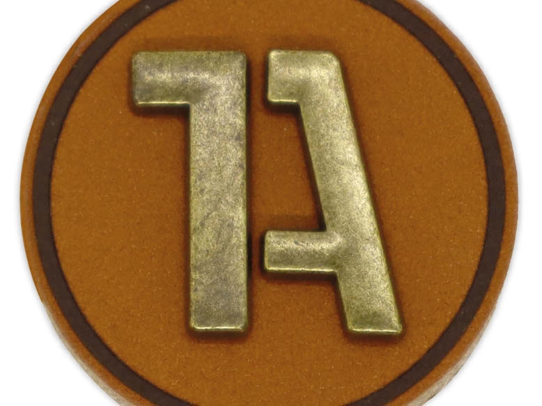 Leder Patch. Beispiel für Metall besetzten Leder Patch