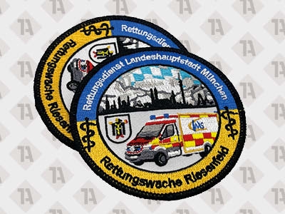 gestickter Aufnäher mit Klett für Rettungsdienst