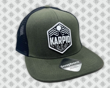 Patch gewebt mit Kettelrand Wappen Karpio Angeln Cap Aufnähservice
