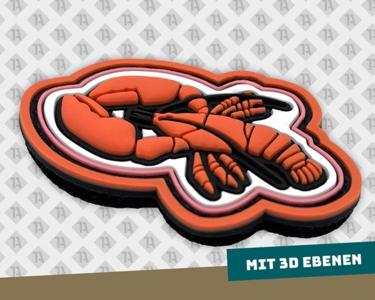 PVC Rubber Patch Aufnäher Kontur Hummer 2D und 3D Allgemein