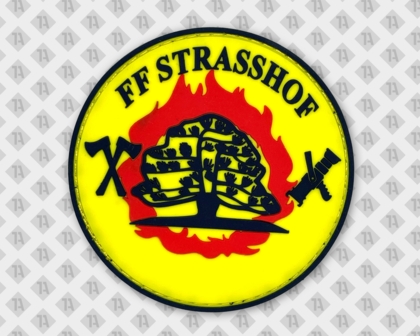 Patch Aufnäher PVC Rubber 2D gelb rot schwarz Feuerwehr Strasshof