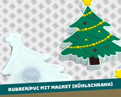 Rubber PVC Patch Konturschnitt mit Magnet auf der Rückseite Weihnachten Tannenbaum