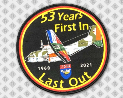 Gedruckter runder Patch Aufnäher mit Kettelrand Flugzeug Bundeswehr
