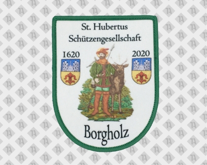 Wappen Aufnäher Patch Abzeichen gedruckt bunt mit Kettelrand Schützenverein Borgholz