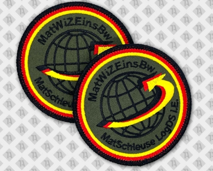 Gestickter runder Patch Aufnäher mit Kettelrand schwarz rot gold Bundeswehr