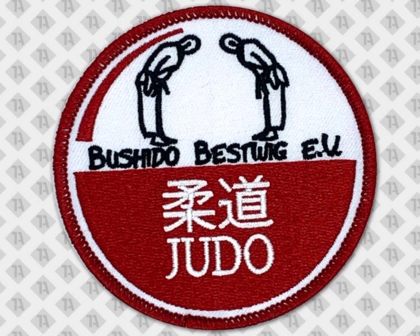 Gestickter runder Patch Aufnäher mit Kettelrand Judo Kampfsport Kampfkunst