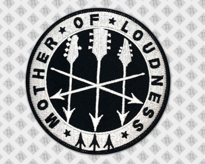 Runder Patch gestickt mit Kettelrand Musiker und Bands Mother of Loudness Gitarren