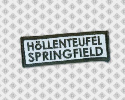Gestickter Patch Aufnäher Badge Abzeichen mit Kettelrand schwarz weiß Höllenteufel Vereine