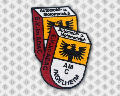 Konturgeschnittener Patch Aufnäher Abzeichen Badge gestickt mit gesticktem Rand bunt Ingelheim Vereine