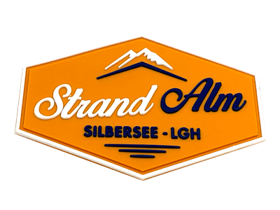 Patch Aufnäher PVC Rubber Strand Alm orange Gastro
