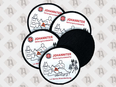 1A Aufnäher Patch für die Johanniter  LV Berlin/Brandenburg mit Klett Kettelrand