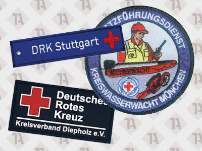 1A Aufnäher Patch für Rettungsdienste gestickt gewebt gedruckt PVC mit Klett Kettelrand