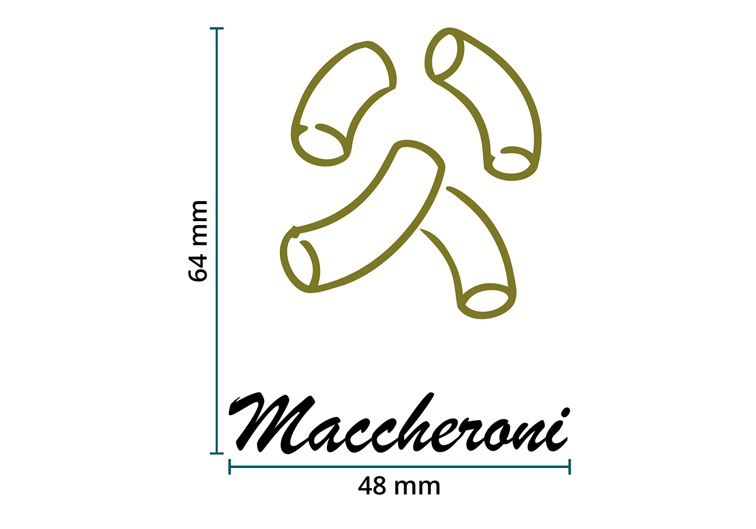 DTF / Textildruck / Bügelbild, Maccheroni - Größentabelle / Sizechart