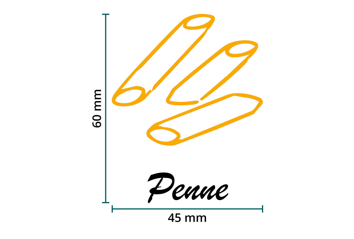 DTF / Textildruck / Bügelbild, Penne - Größentabelle / Sizechart