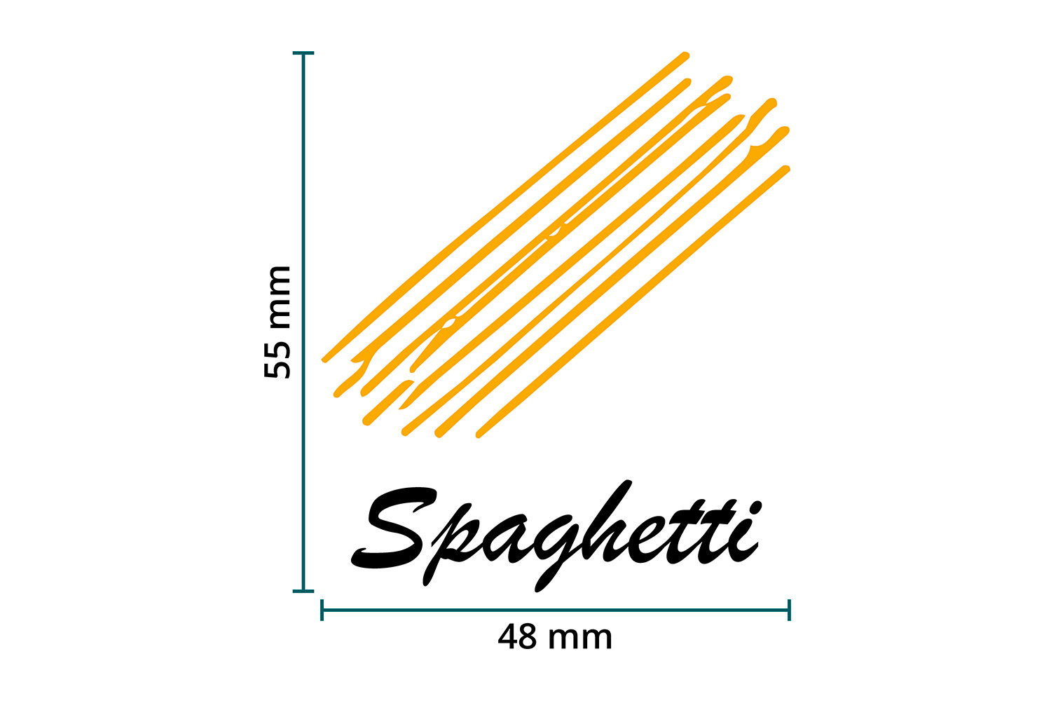 DTF / Textildruck / Bügelbild, Spaghetti - Größentabelle / Sizechart