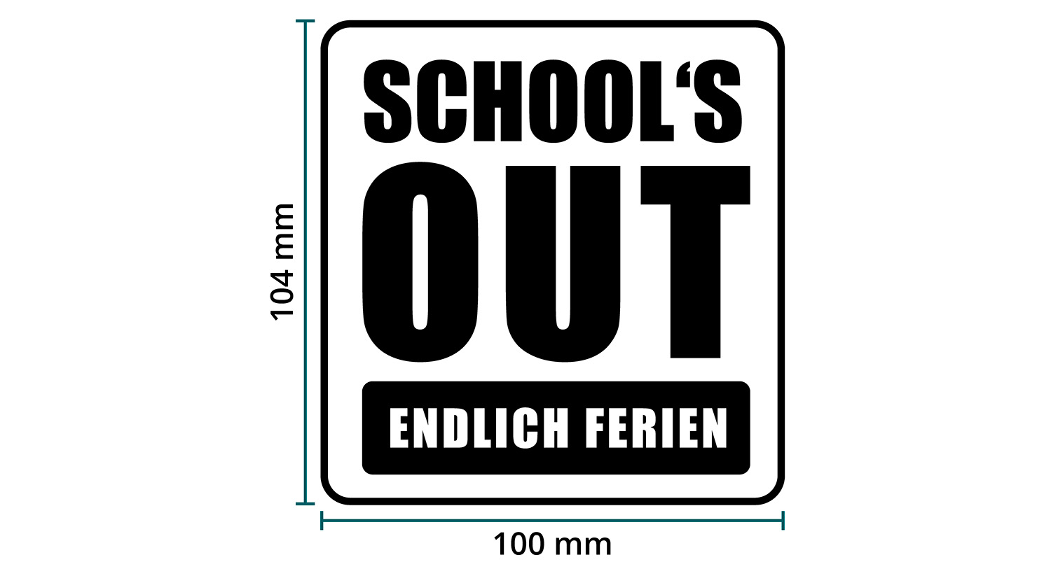DTF / Textildruck / Bügelbild, SCHOOLS OUT - Größentabelle / Sizechart