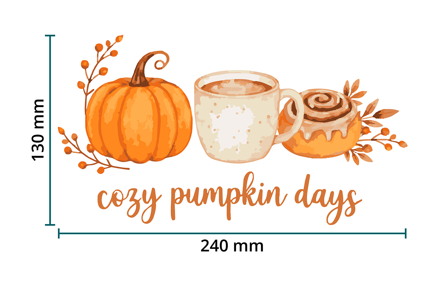 DTF / Textildruck / Bügelbild, Cozy Pumpkin Days - Größentabelle / Sizechart