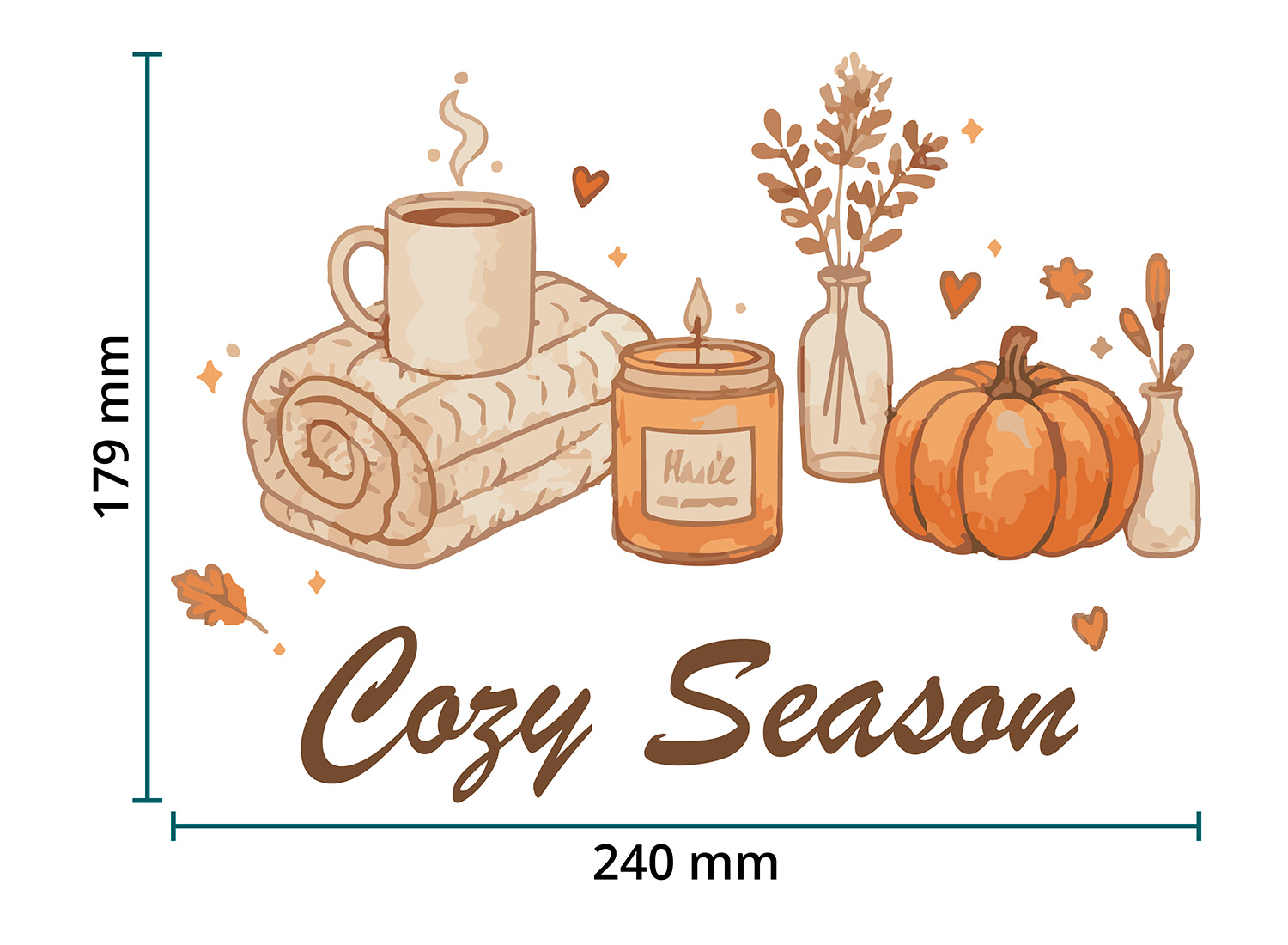 DTF / Textildruck / Bügelbild, Cozy Season - Größentabelle / Sizechart